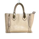 Henri Bendel A List Satchel Lizard Embossed Leather Bag Whipstitched Photo 1