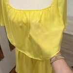 Alice + Olivia Shari Yellow Off-Shoulder Silk Dress Size Small Photo 8