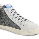 P448  Glitter Skater High Top Sneaker Shoes Black Gray- Size 39 (8.5/9) Photo 0