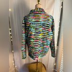 Colorful Striped Women's Lightweight Shirt Jacket 2X Black Photo 1