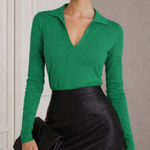 Reiss  merino wool collared knit v neck sweater Photo 0