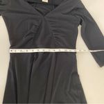 Free People Vintage  Black V-Neck 3/4 Sleeves Slit Mini Short Dress Classic XS Photo 9