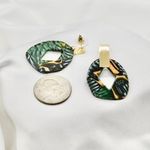 Emerald Acrylic Earrings Green Photo 1