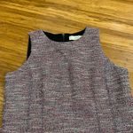 Loft  Petite Tweed Sheath Dress Red White Black Sleeveless Zipper Pockets Size 8P Photo 1