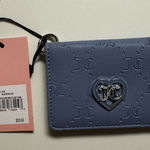 Juicy Couture Blue Leather Key Card Holder with Embossed Design Photo 0