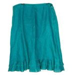 Willi Smith Willi Smith 100% Irish Linen Layered Ruffle Hem Skirt Womens 8 Green Feminine Photo 0