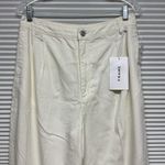 frame denim FRAME NWT Ecru Ivory High Waist Wide Leg Denim Pleated Front Chino Pants Photo 2
