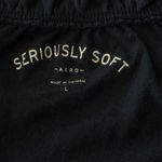 Aero Large Seriously Soft Top Keyhole Neck Flutter Sleeve Floral Embroidery Blue Photo 6