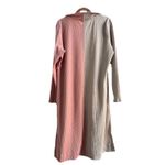 Daily Practice Anthropologie Pink Cream Color Block Ribbed Robe Duster XL Photo 6