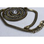 Chico's  Boho Round Bronze Rhinestone Pendant Statement 22 inch Necklace Photo 4