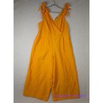 Eloquii  Women's Plus Size Tie Strap Wide‎ Leg Jumpsuit marigold yellow, size 24 Photo 5