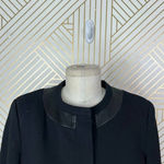 Diane Von Furstenberg  Marc‎ Leather Trim Blazer Jacket Black Size 10 Photo 2