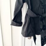 MycraPac Black Reversible Tie Belt Wide Lapel Rain Coat Velour Circle Print 0 P Size 8 Photo 9