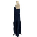 J. McLaughlin  Ruth Squareneck Maxi Dress Button Front Linen Navy Blue Medium Photo 7