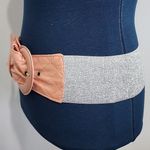 Salmon Pink and Metallic Silver Wide Stretch Belt Photo 4
