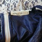 Tiered White Lace Navy Blue Accents & Bow ModCloth Dress Regencycore Photo 5