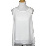 Simply Vera, Vera Wang Simply Vera Vera Wang White Tiered Layered Sheer Tank Sleeveless Blouse Sz XS Photo 6