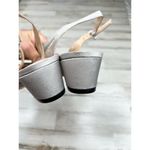 J Renee Silver Gray Lace Rhinestone Embellished Square Toe Slingback Heels 9.5 Photo 5