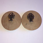 Vintage Wooden Painted Funky Chunky Retro Boho Clip On Earrings Brown Photo 4