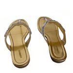 EXPRESS GOLD FAUX LEATHER WITH CLEAR PLASTIC CRYSTALS THONG SANDALS (8) Photo 4