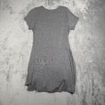 Left Coast Collection Tie Front Dress Women XS Gray Striped Short Sleeve Casual Photo 2