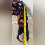 Eliza J  Navy Floral Midi Dress 3/4 Ruched Sleeves V Neck Split Front Size 2 Photo 6