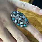 White Buffalo Turquoise Blue Moon Turquoise Sterling Silver Ring Size 7 Photo 3