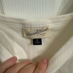 Universal Threads Universal Thread Scoop Neck Shrunken Tee White Ribbed Stretch Top Size M ballet Photo 1