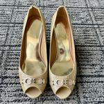 Coach  Elora Patent Leather Peep Toe Wedges Photo 1