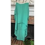 New York And Company FUN! NY and Company 7th AVE. Green Hi-Lo Blouse w. Peek-a-Boo Shoulders - Size S Photo 1
