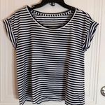 Garnet Hill Weekender Cropped Boxy Striped Short Sleeve T Shirt XS Photo 1