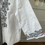 Chico's Chico’s Linen Blend Moss Green Floral Applique Tunic Top 2 12 M Photo 3