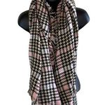 Houndstooth  Blanket Scarf Tan White Pink Black Photo 0