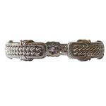 Judith Ripka  925 Sterling Silver Amethyst Hinged Cuff Bracelet 7" Heavy Sturdy Photo 5