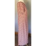 ECI VTG Maxi Dress Sz LG Red Brown Pucker Knit Striped Short Cap Sleeve Retro Photo 2
