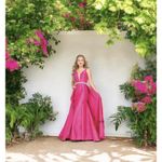 Jovani  Fuchsia‎ V Neck Embellished Belt Prom Dress 42401 SIZE 6 Photo 8