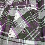 Duluth Trading Purple Black White Plaid Cotton Blend Button Up Flannel Shirt L Size L Photo 2