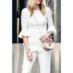 Black Halo  Brooklyn Bell-sleeve Cropped Jumpsuit in White Size US 4 Photo 1