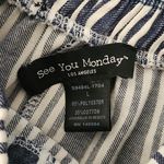 See You Monday  Skirt Size Large Striped Navy and White Button-Down Skirt Photo 7