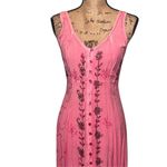 Mamta Vtg Momta Pink Button Down Rayon Pagan Sleeveless Women’s Dress size One Size Photo 3