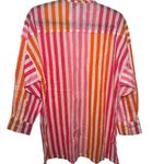 Beach Riot  Alexa Button Down Cover Up Long Sleeve Orange‎ Pink White Size L/XL Photo 1