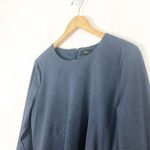 Theory  Side Fold Continuous 2 Long Sleeve Wool Sheath Dress Size 12 Ocean Photo 6