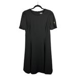 DKNY  Button Sleeve Fit and Flare Black Dress Size 12 NEW with Tags Photo 3