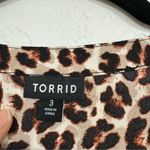 Torrid Brown Animal Print Sleeveless Blouse Womens 3X Tie Waist Buttons Fall Top Photo 5