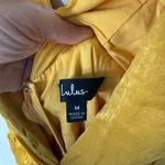 Lulu's Mustard Yellow Satin Tiered tie back midi Dress size medium Photo 9