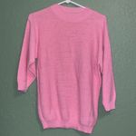 Vintage Pink Sweater Out The Window Made in USA • speckled knit crew neck 80s Size M Photo 1