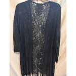Questions Black Lace Duster Cardigan Kimono Fringe Size M Size M Photo 4