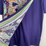 Maeve Anthropologie  Size Sm Top Navy Paisley Short Sleeve Crew Neck Tee Women’s Photo 6