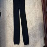 Black Opaque Footless Tights Cozy Ribbed Knit Winter Leggings Size XS Photo 1