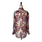 Equipment  Ivory‎ And Red Floral Print Silk Long Sleeve Button Down Top Size XS Photo 1